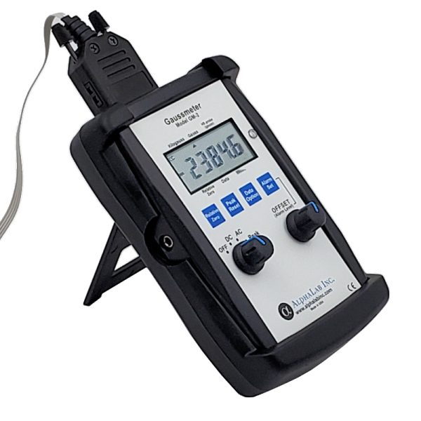 Single Axis AC/DC Gaussmeter/Magnetometer in a rubber kickstand/boot