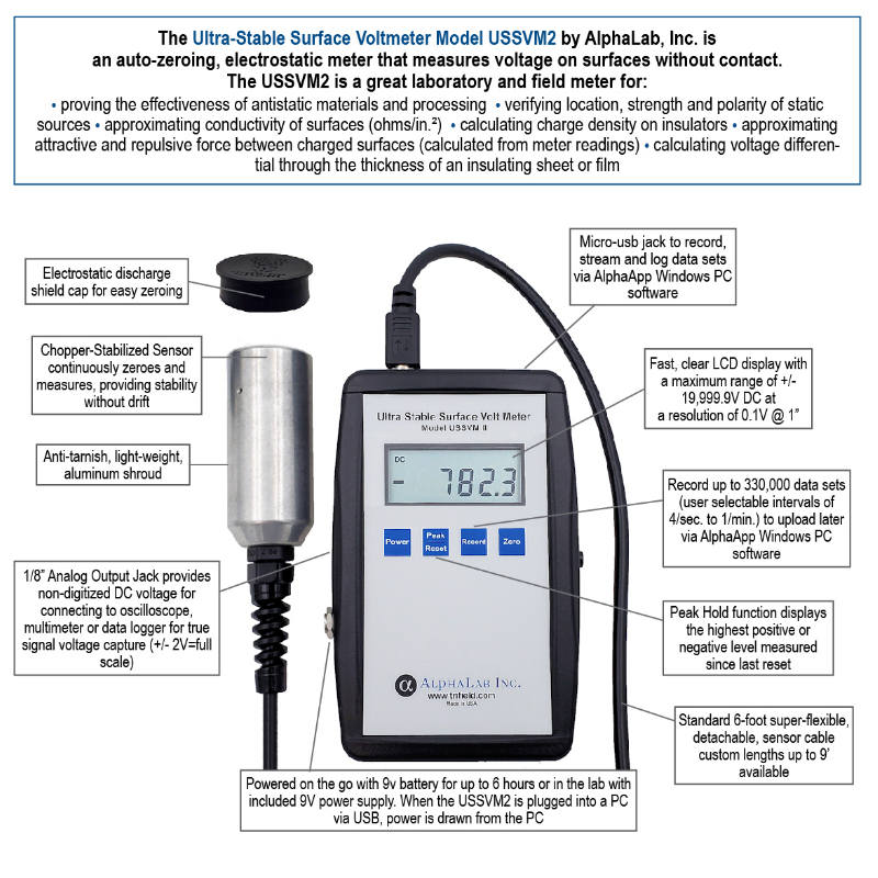 Ultra Stable Surface Voltmeter (USSVM2) product feature sheet