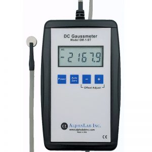 Single-Axis DC Gaussmeter measuring magnet, 20 kG range