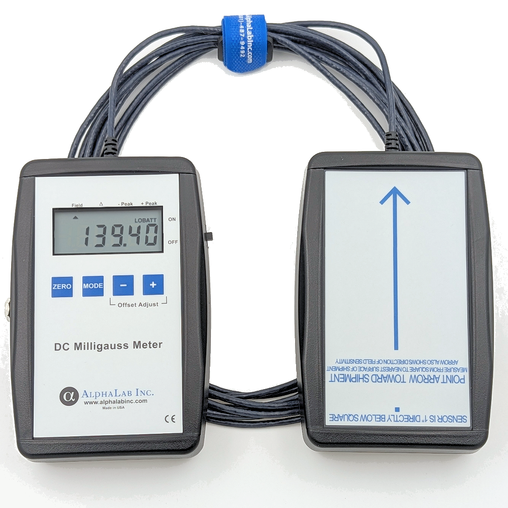 Full view of Air Shipment DC Gaussmeter from the front