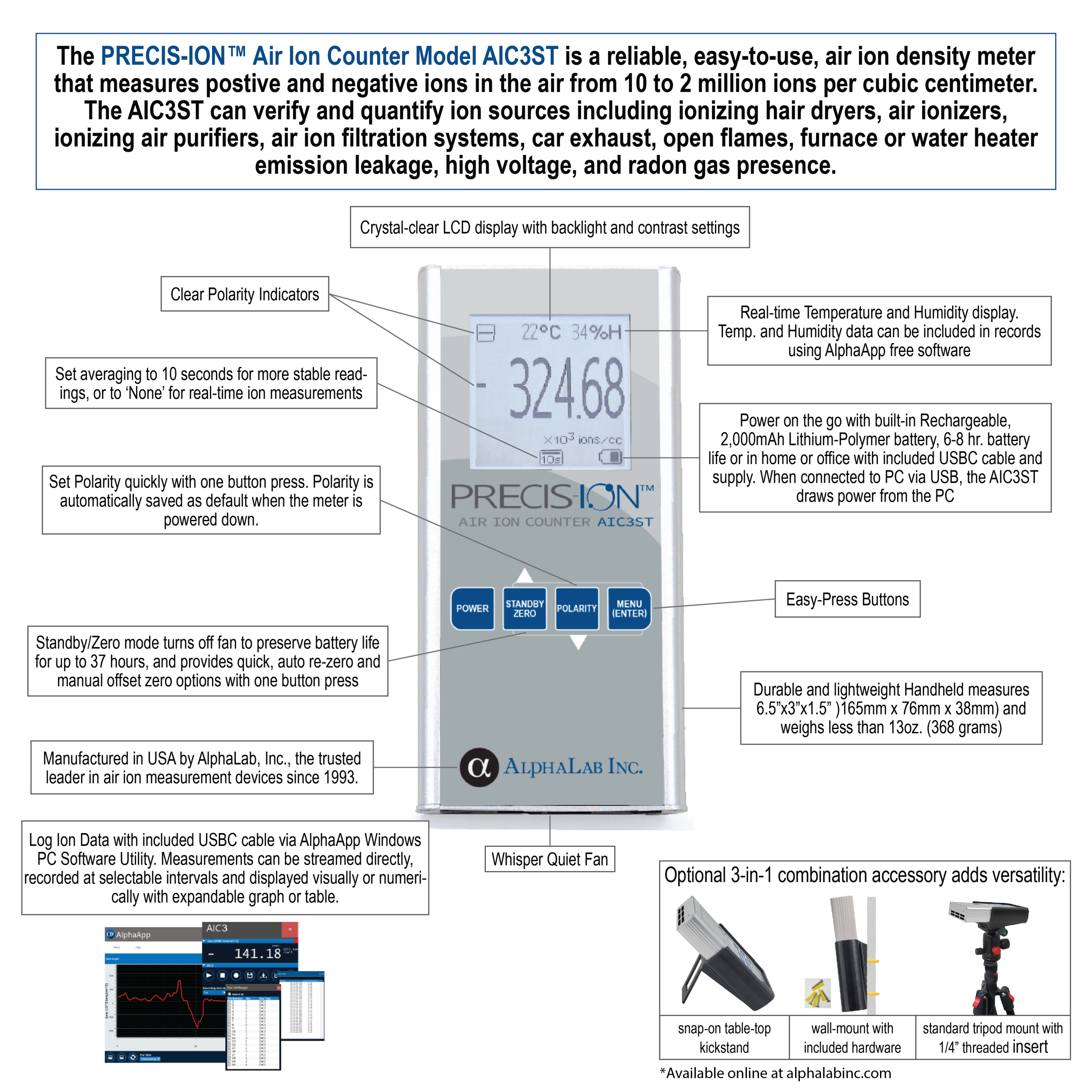 Air Ion Counter Model AIC3ST - Image 6